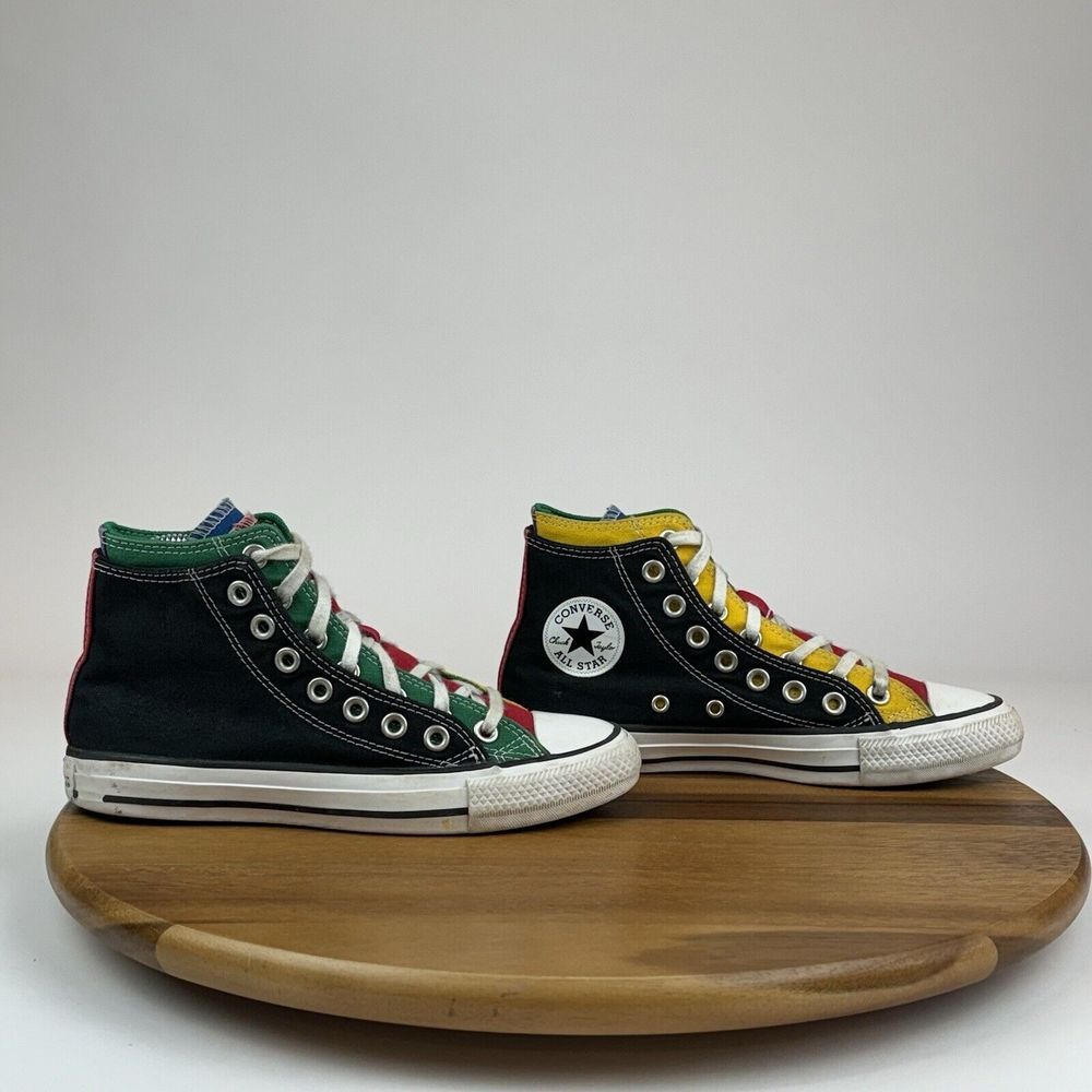 Womens Converse CTAS Double Upper Black Multicolor Hi Top‎ Sneakers Shoes Size 6 - Picture 1 of 10